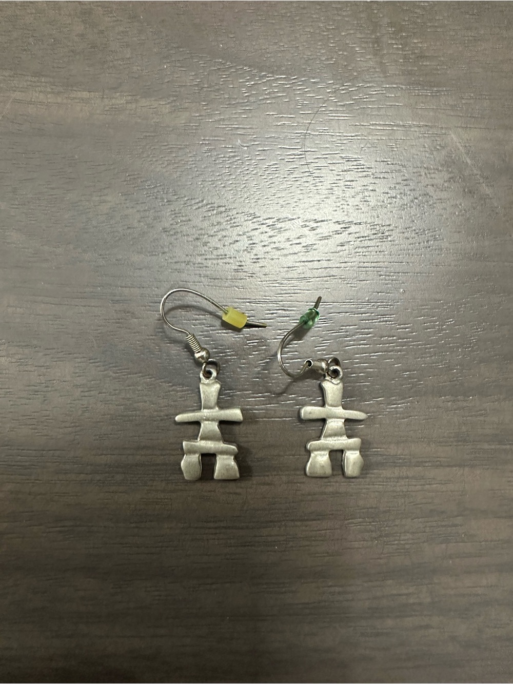 Silver Tone inukshuk Dangle Earrings
